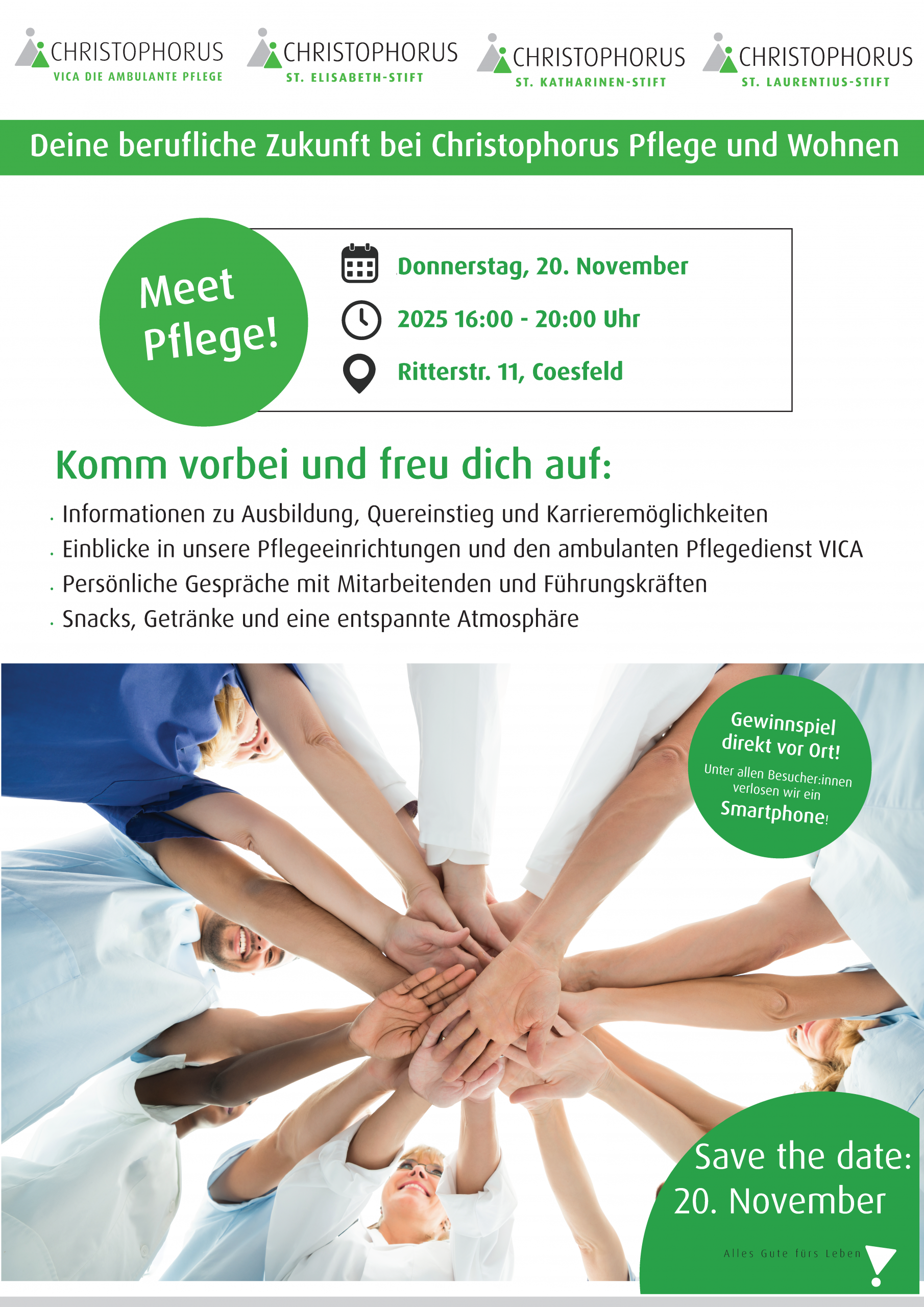 SAVE THE DATE!!! Meet-Pflege – Deine berufliche Zukunft bei CHRISTOPHORUS Pflege und Wohnen SAVE THE DATE!!! Meet-Pflege – Deine berufliche Zukunft bei CHRISTOPHORUS Pflege und Wohnen